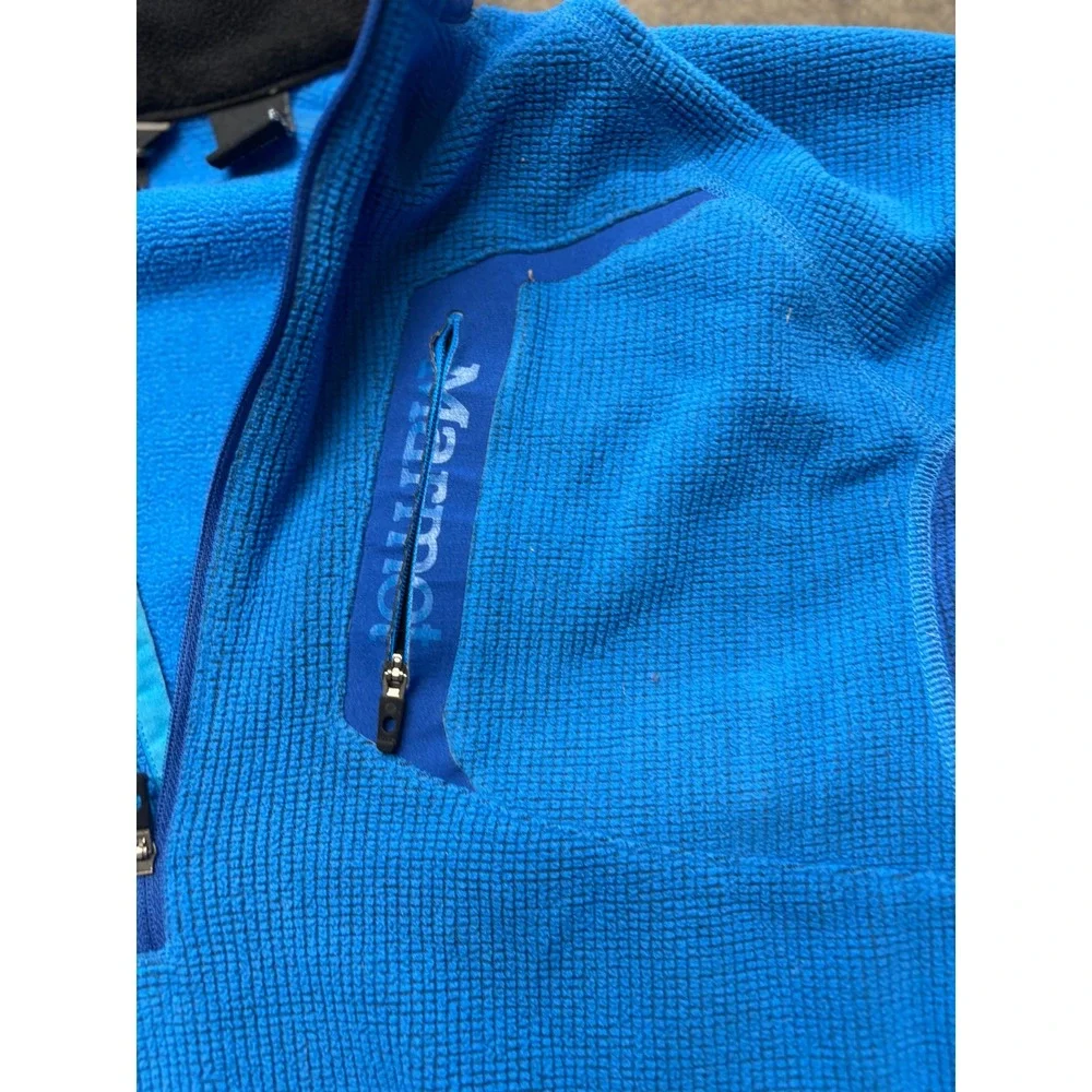 Marmot Blue Fleece Quarter Zip Pullover‎ Jacket Men's M/M Outdoor Hiking